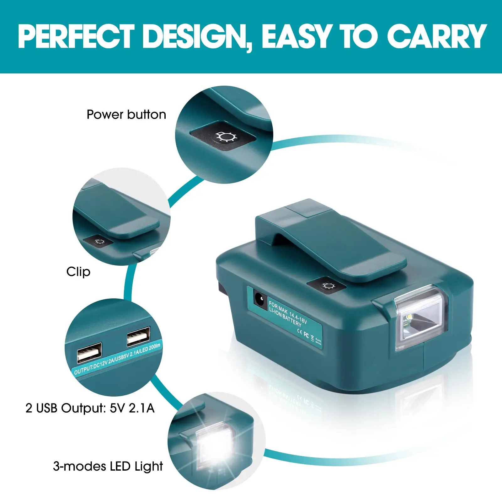 Adapter with Light with Type-c - Power Tools Milwaukee ulasan dan harga